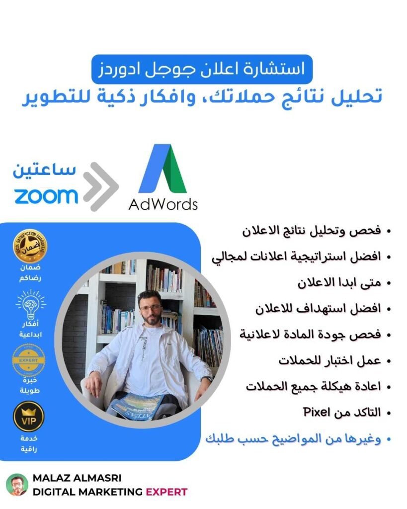 اطلاق ومتابعة حملة جوجل Adwords  شامل تصميم موقع قوي – مناسبة لاصحاب المهن